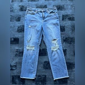 Universal Thread High Rise Straight Crop, Women’s 12, Distressed